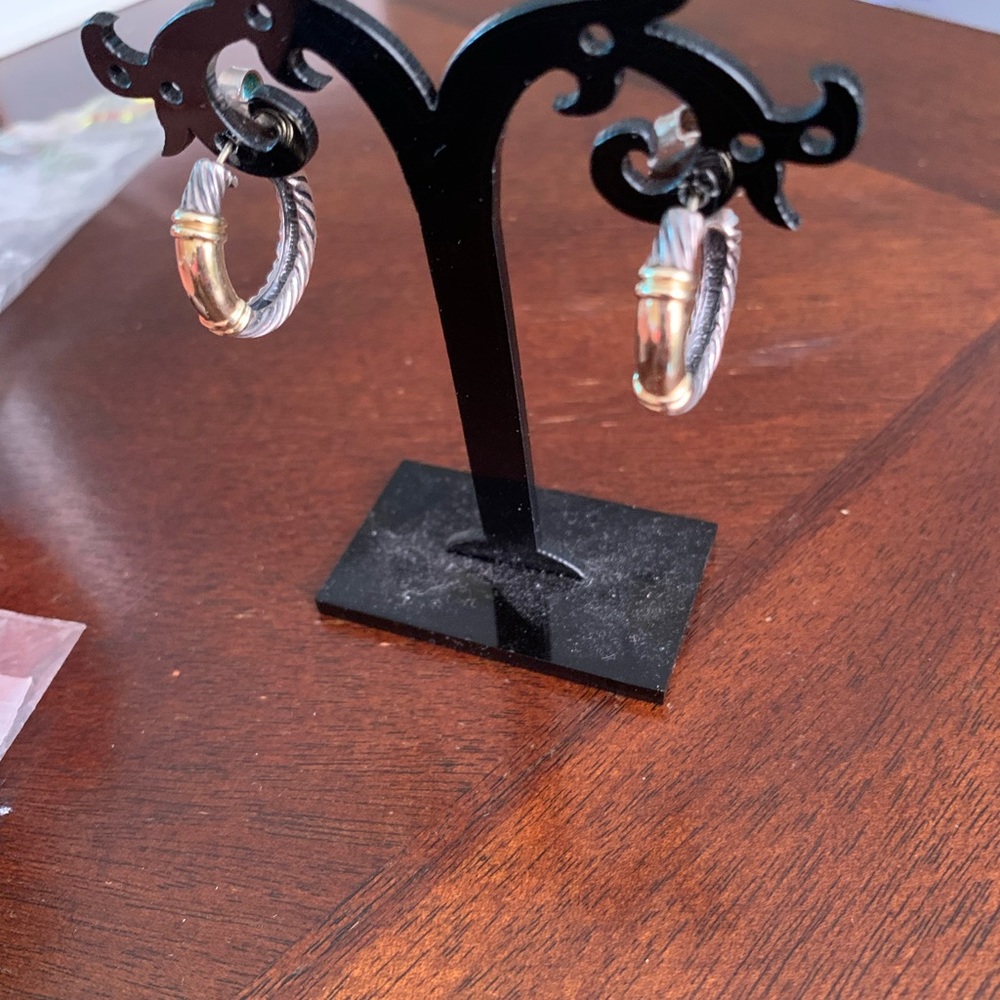 David Yurman hoop earrings gold and silver - Picture 1 of 5